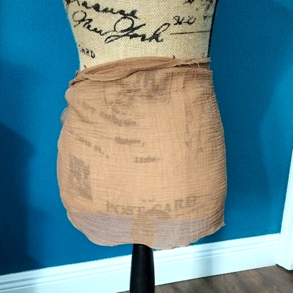 Bathing Suit Wrap Tan/Brown Skirt - Picture 3 of 6